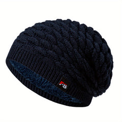 Winter Men's Fleece Beanie Warm Knitted Hat