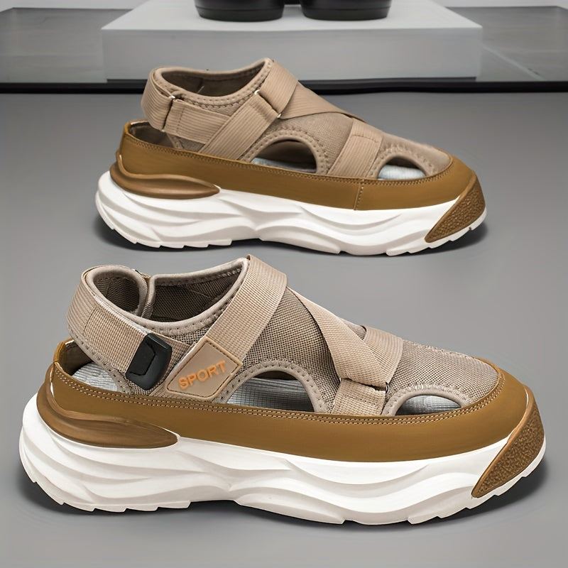 Men's Platform Sandals Non Slip Closed Toe Outdoor Beach Shoes