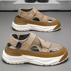 Men's Platform Sandals Non Slip Closed Toe Outdoor Beach Shoes
