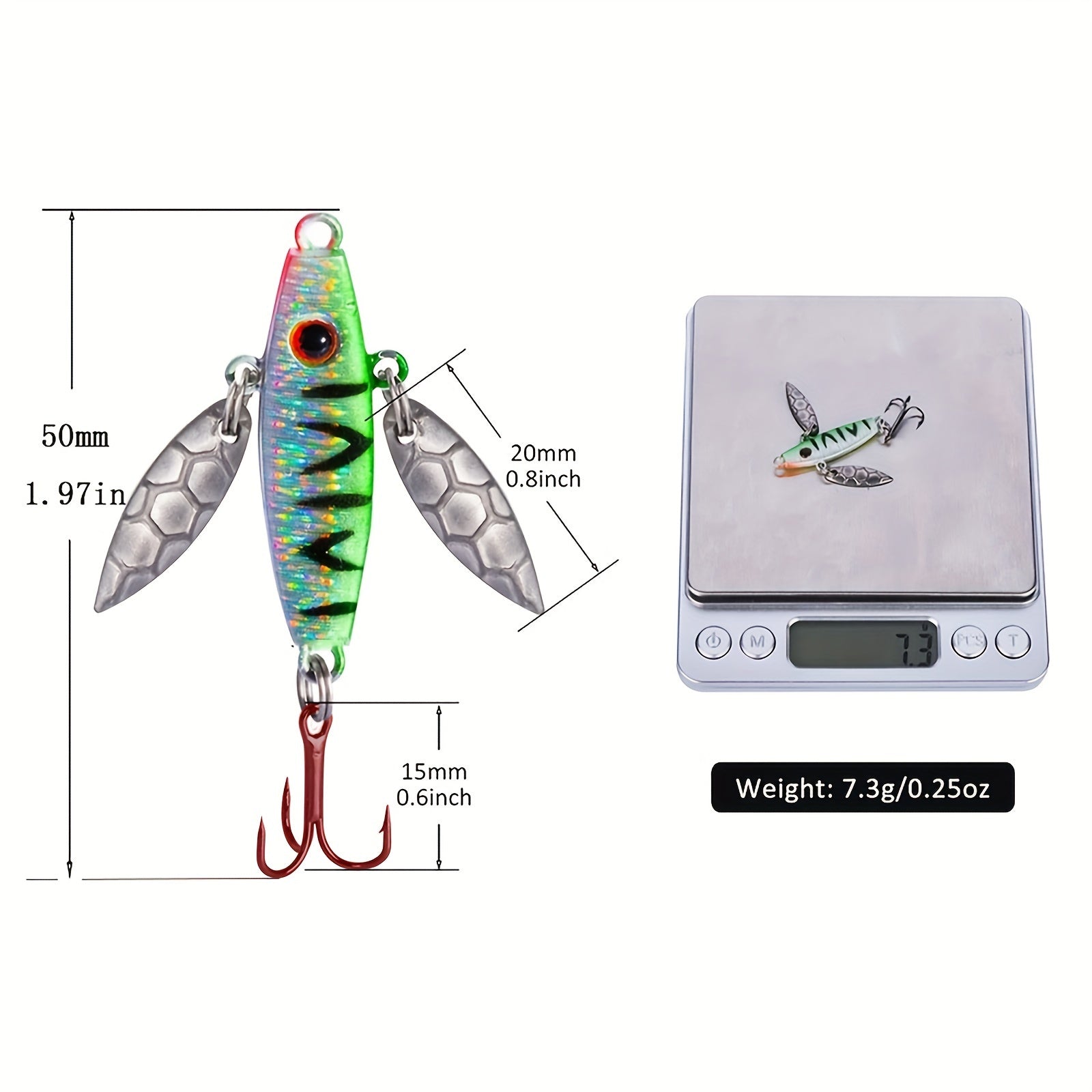 8pcs Winter Ice Fishing Lures Balancer Carp Walleye Perch Various Colors