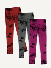 3pc Seamless Yoga Leggings High Waist Slimming Fitness Sports Pants