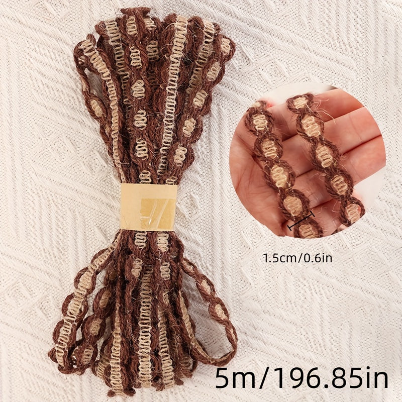 1pc DIY Decorative Hemp Rope Half Circular Crossed Lace Hemp Rope