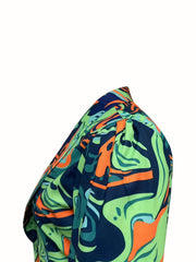Camo 3/4 Sleeve Open Front Slim Fit Blazer