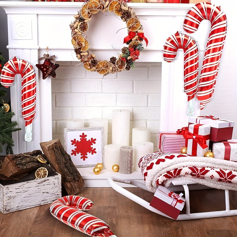 30pcs Christmas Candy Cane Foil Balloons Xmas Party Decoration