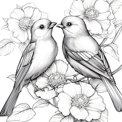 Flowers and Birds Coloring Book Adults Relax Mind Body Painting Picture Book