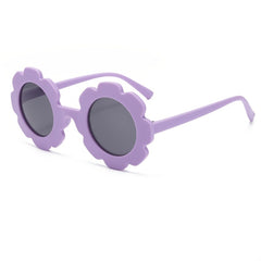 Kids Sunflower Round Frame Glasses UV Protection