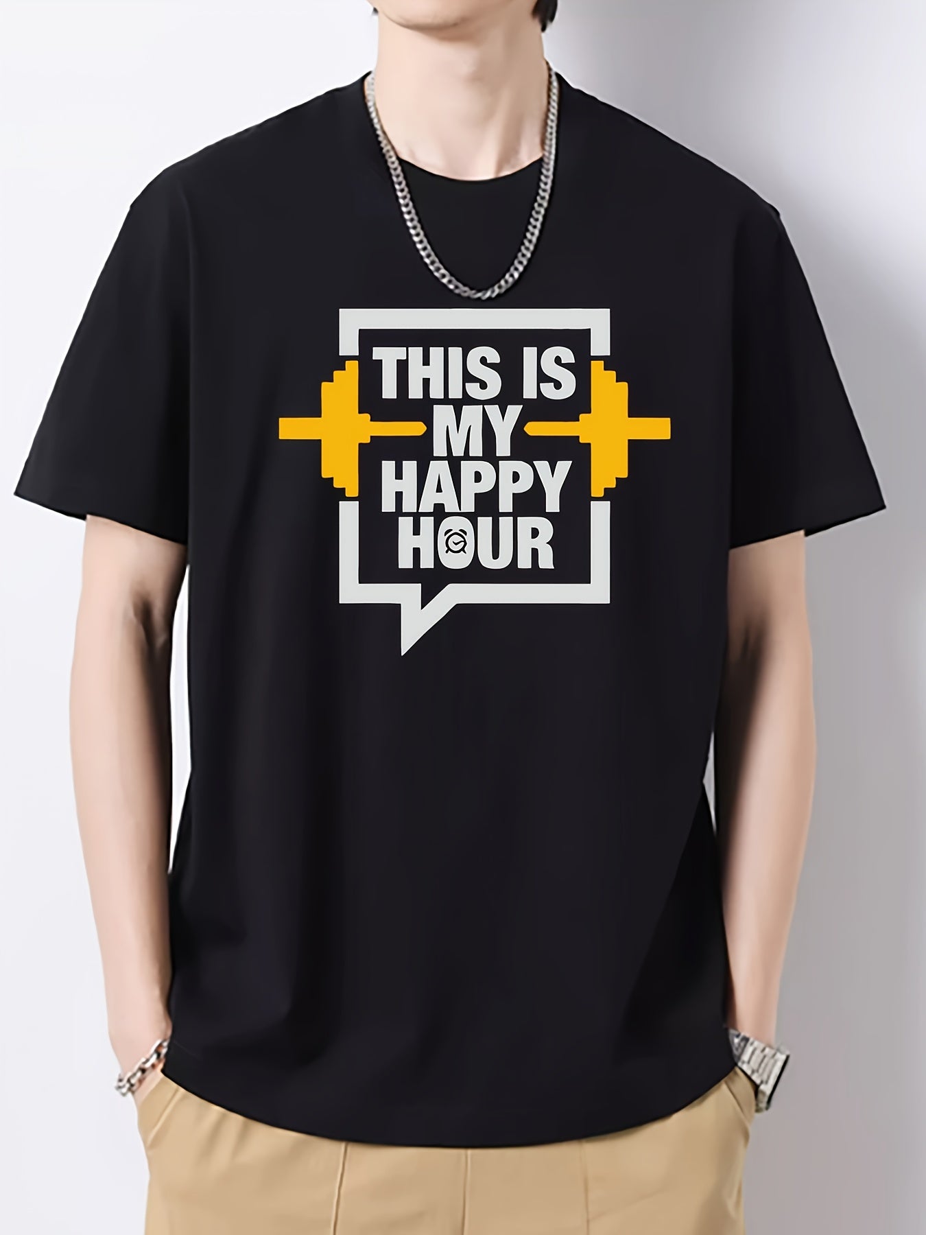 Men's Cotton Slim Fit T-shirt for Spring Summer Holiday