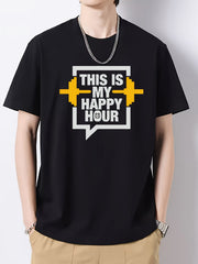 Men's Cotton Slim Fit T-shirt for Spring Summer Holiday
