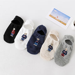 5 Pairs Cartoon Anime Short Socks Non-slip Low Cut Ankle Stockings