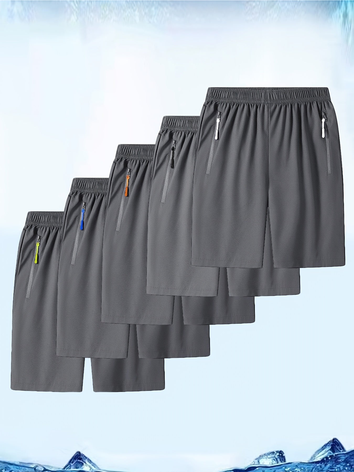 Men's Zipper Pocket Shorts for Outdoor Summer Activities
