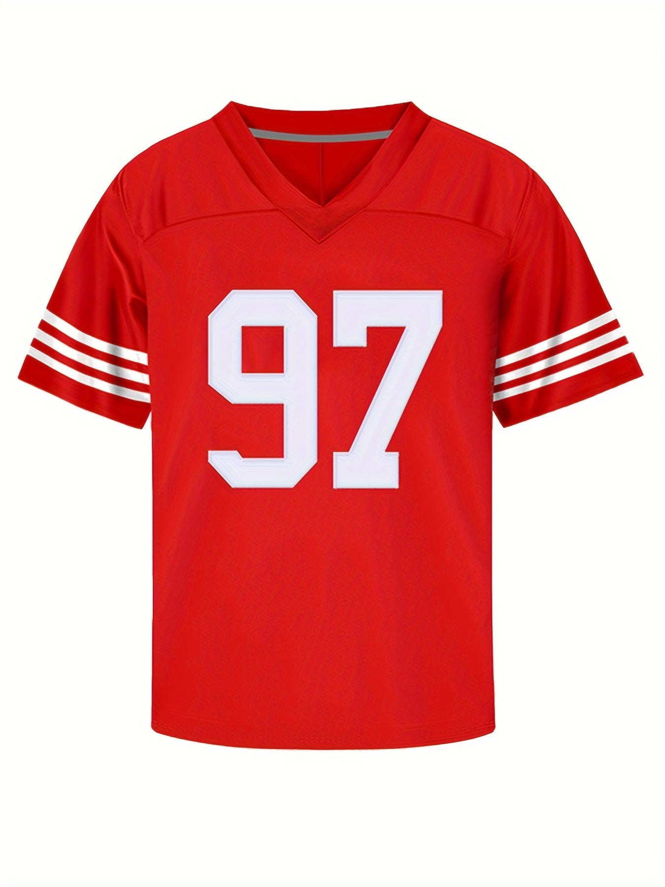 Boys Breathable 97 Rugby Jersey Athletic Slightly Stretch Short Sleeves