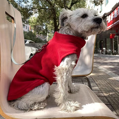 Winter Fleece Pet Dog Coat Jacket With D-ring Leash Attachment