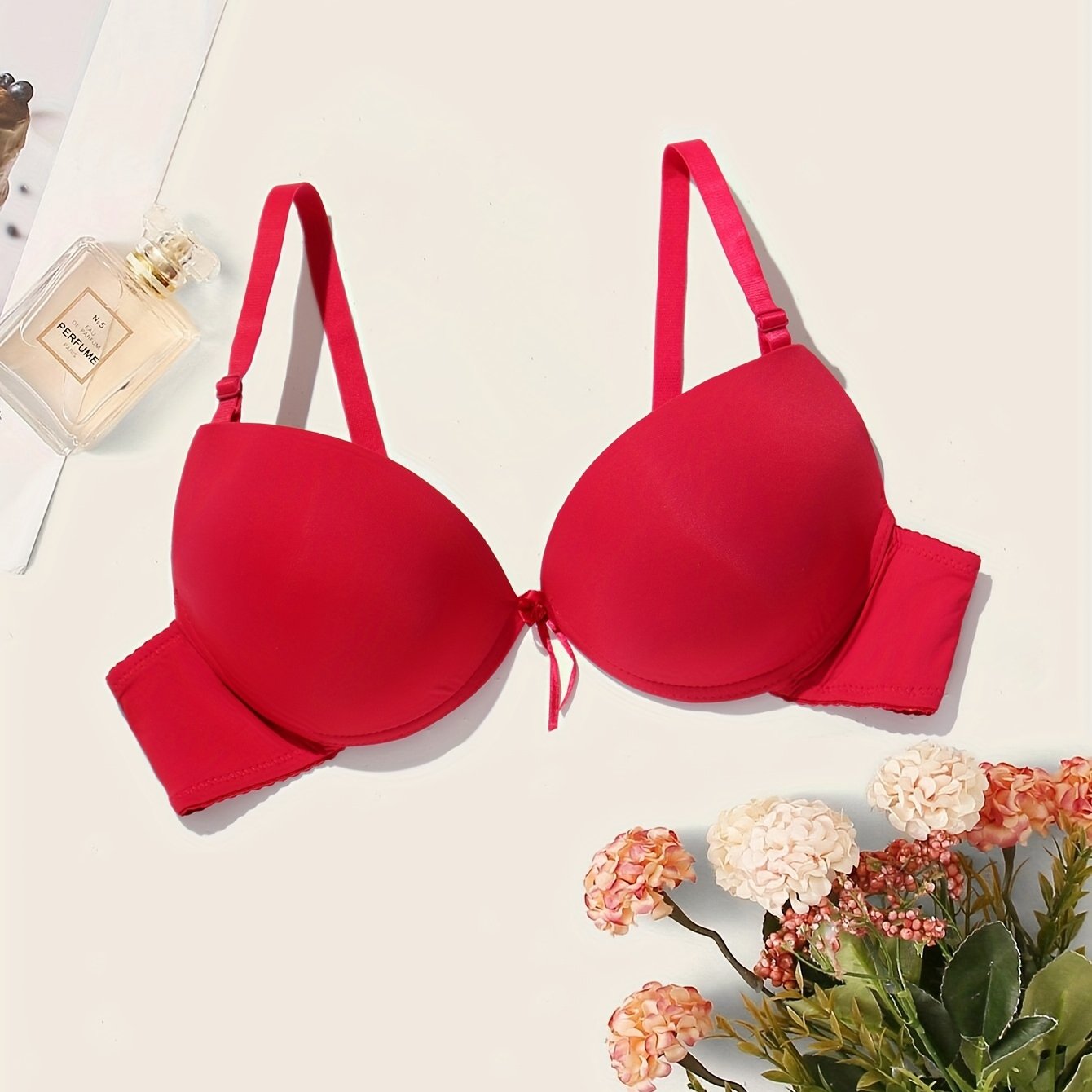 Comfy Solid T Shirt Bra Push Up Women's Lingerie