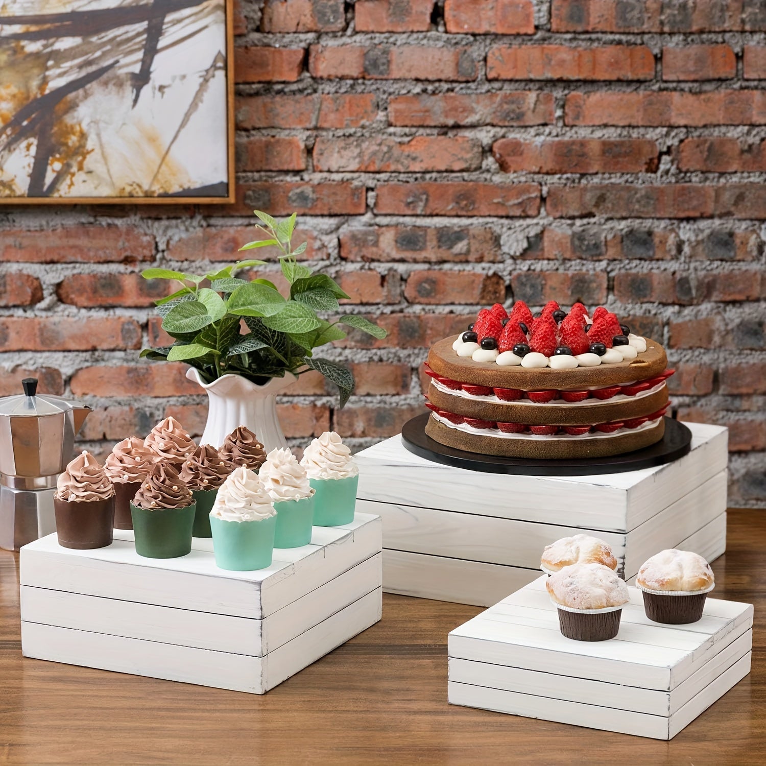 Wedding Cake Tray Wooden Display Tray Home Decor Christmas Gift
