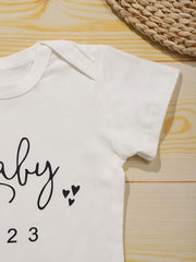 Baby Girls Print Romper Short Sleeve Cotton Bodysuit