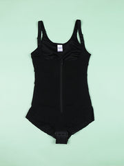 Solid Front Zipper Bodysuit Shapewear
