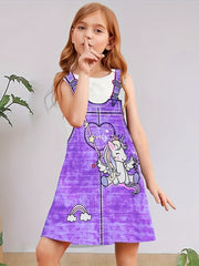 Girls Unicorn Sleeveless Dress Summer Party Gift