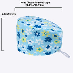 Printed Adjustable Work Cap Scrub Nurse Hat Men Women
