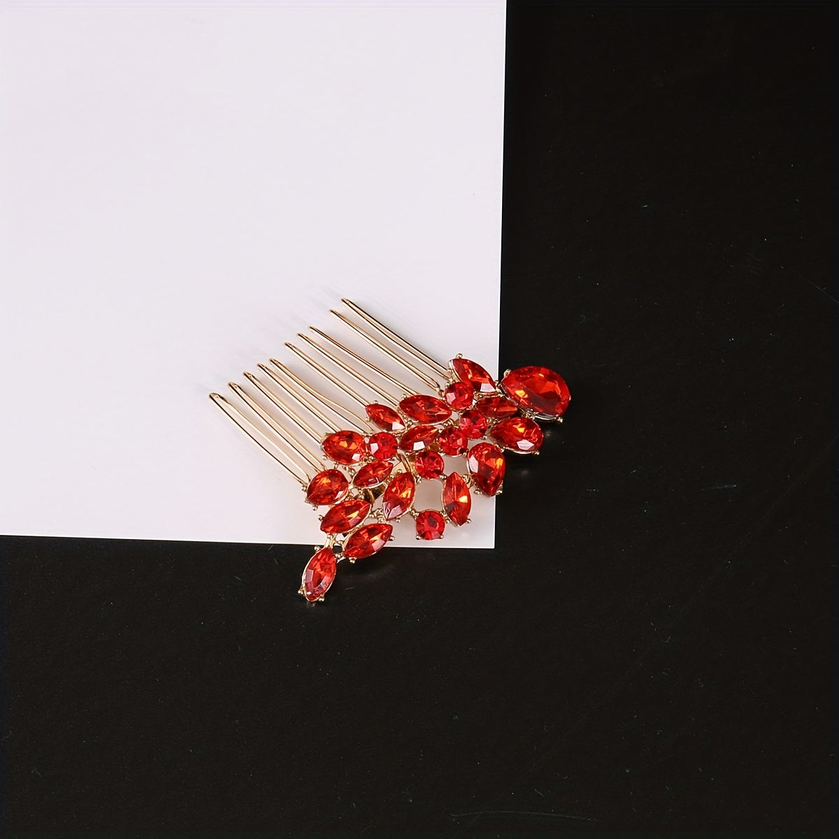 Leaf Rhinestone Hair Comb