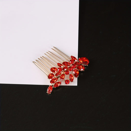 Leaf Rhinestone Hair Comb
