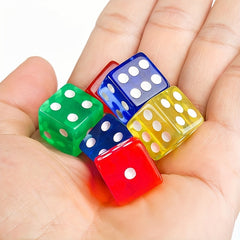 50pcs 16mm Transparent Square Corner Dice 6 Sided Game Acrylic Dice