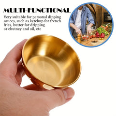 4Pcs Stainless Steel Sauce Dishes Condiment Cups Seasoning Dip Bowl
