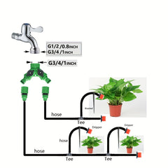 DIY Drip Irrigation System Automatic Watering Kit with 8 Hole Dripper Sprinkler