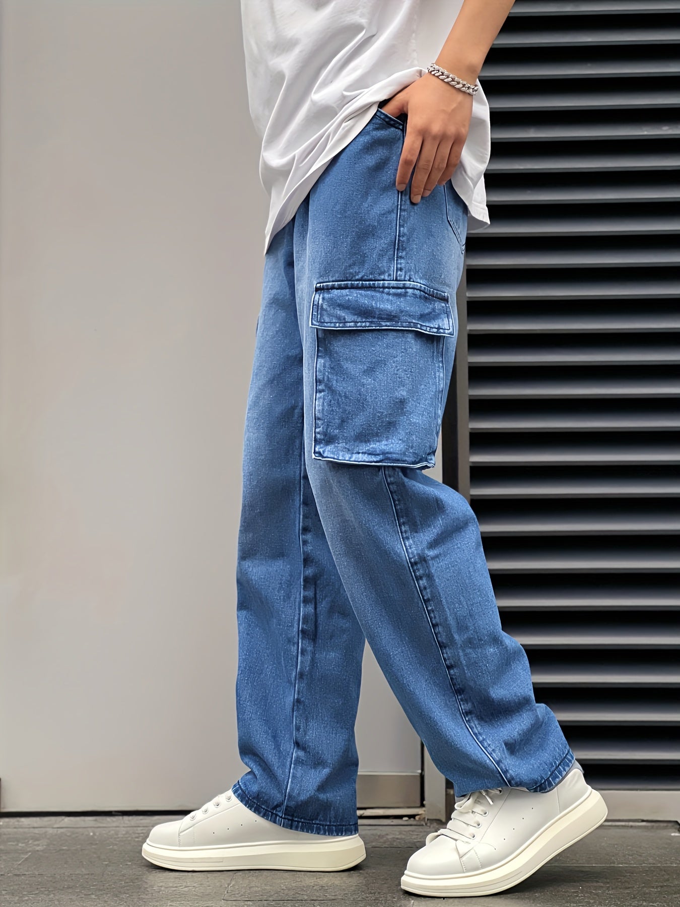 Men's Cotton Cargo Jeans: Street Style Denim Pants