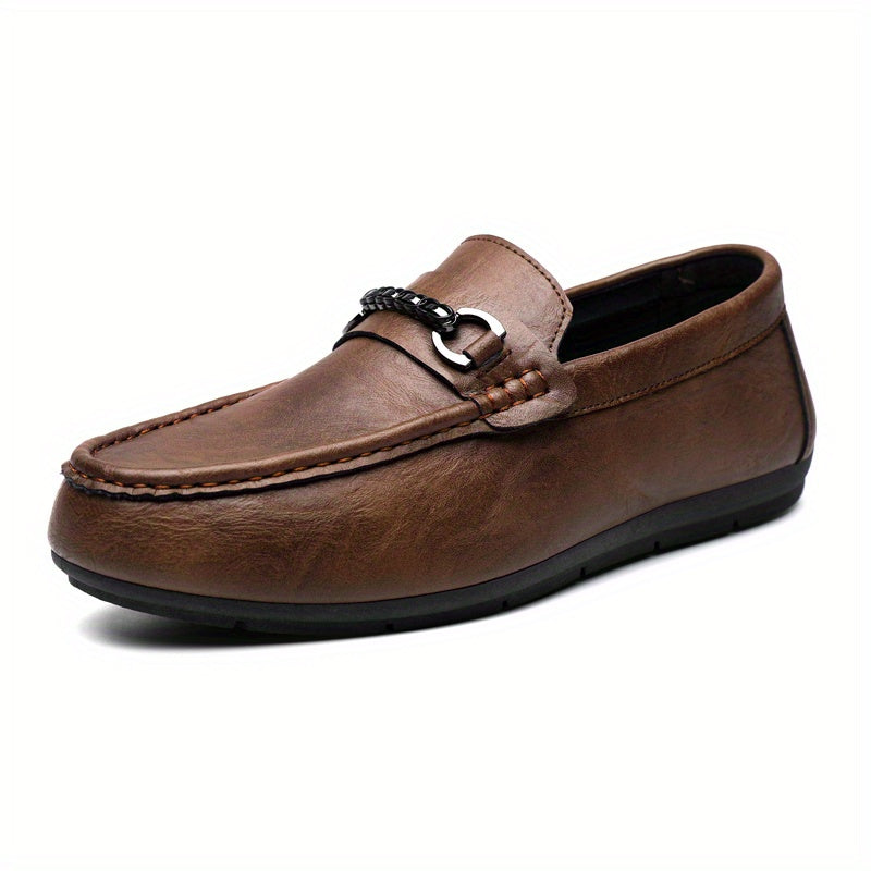 Men's Comfy Moc Toe Loafers Non-slip Driving Shoes