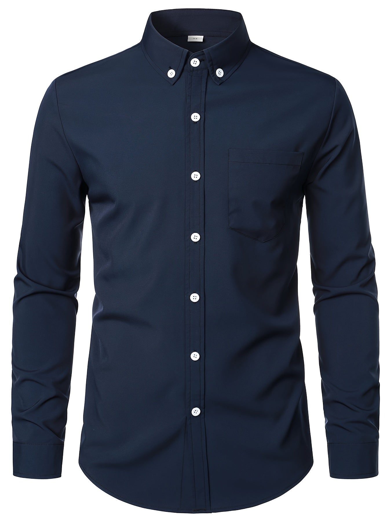 Men s Slim Fit Long-sleeved Button Shirt