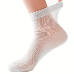 Men's Solid Crew Socks Breathable Comfy Casual Unisex Summer Wearing
