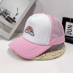 Candy Rainbow Baseball Cap Patch Trucker Hat for Women