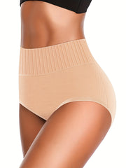 Women's Solid Briefs Comfy & Stretchy Intimates Panties