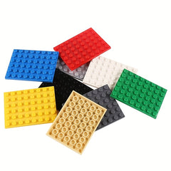 5 Small Building Block Base Plates 6X8 Studded Blocks Puzzle Set
