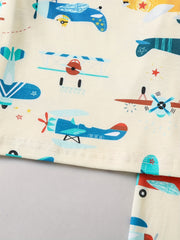 Kids 2pcs Airplane Print Pajama Set