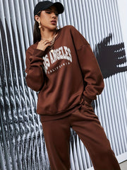 Letter Print 2pc Set Hoodie & Pants