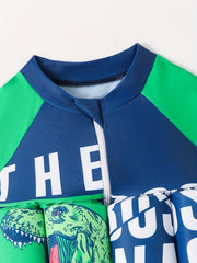 Boys Buoyancy Swimsuit with Letter & Dinosaur Graphic