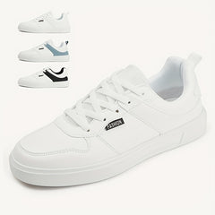 Men's PU Leather Skate Shoes Casual Comfy Lace Up Sneakers