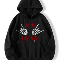 Skeleton Hands Graphic Hooded Sweatshirt for Halloween
