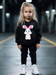 OERYUI Bunny Print Hoodies Pants Set For Spring Fall