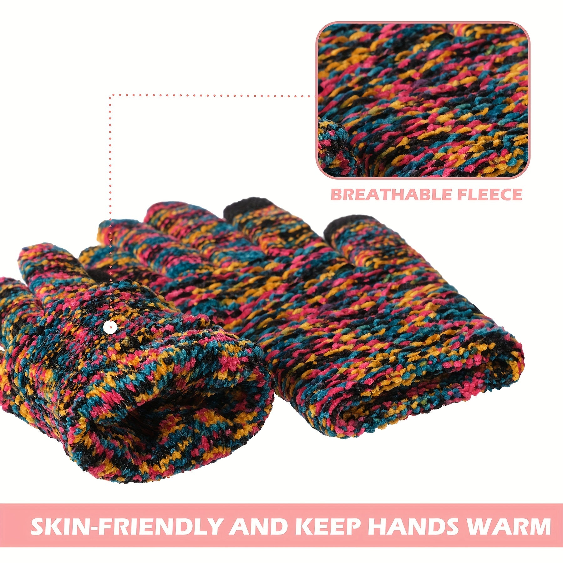 Chenille Touch Screen Winter Gloves for Men and Women