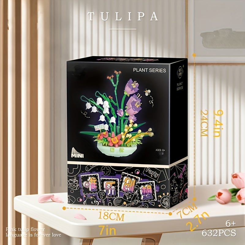 Self Assembling Building Blocks Fragrant Spring Potted Flower Bouquet