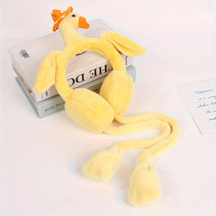 Duck Plush Earmuffs Yellow Orange Winter Ear Warmers Women