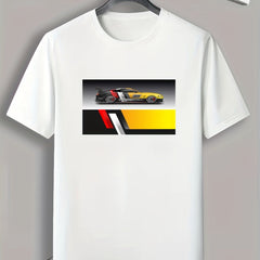Men's Sportscar Print Comfy T-shirt Active Tee