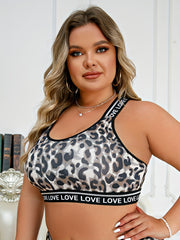 Leopard Print Criss Cross Sports Bra
