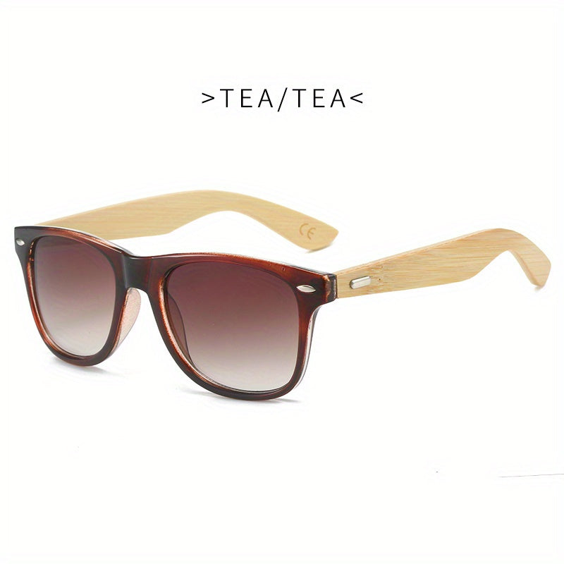 Men's Square Bamboo Sunglasses Retro Style