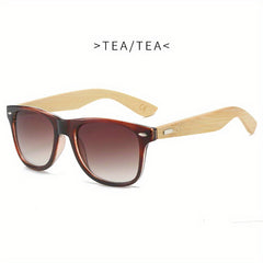 Men's Square Bamboo Sunglasses Retro Style
