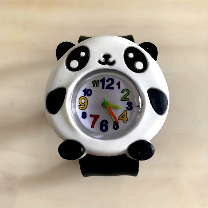Cartoon Round Dial Watch With Clap Ring For Boys Girls