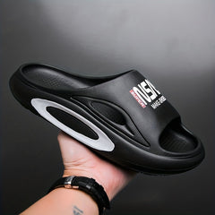 Men's Alphabet Non Slip Platform Slides Comfortable Cloud Slides