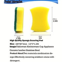 5pcs/10pcs Dishwashing Sponge Brush Home Kitchen Cleaning Non Scratch Durable